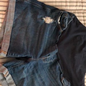 Maternity denim shorts